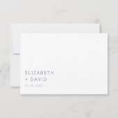 Dusty Blue Elegant Modern Minimalist Wedding RSVP Kaartje (Achterkant)