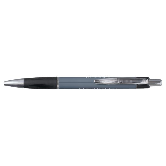 Dusty Blue Elegant Modern Simple Basic Name Title Pen (Achterkant)