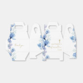 Dusty Blue Elegant Moderne Bloemen Bevestiging Bedankdoosjes (Uitgevouwen)
