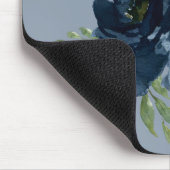 Dusty Blue Elegant Name Floral Waterverf Modern Muismat (Hoek)