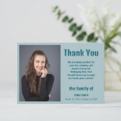 Dusty Blue Elegant Photo Funeral Sympathy Kaart (Staand voorkant)