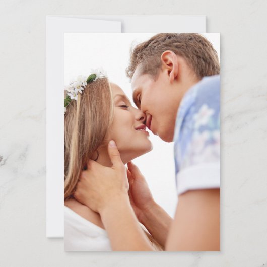 Dusty Blue Elegant Photo Wedding Bewaar de datum Save The Date (Achterkant)