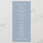 Dusty Blue Elegant Pink Floral Wedding Programmakaart (Achterkant)