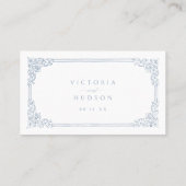 Dusty Blue  Elegant QR code Website Kaart Plaatskaartje (Achterkant)