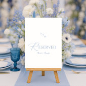 Dusty Blue Elegant “Reserved” Wedding Sign Kaart
