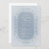 Dusty blue elegant romantisch  Vrijgezellenfeest Kaart (Voorkant / Achterkant)