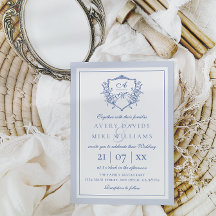 Dusty Blue Elegant  Rozen Crest Bruiloft