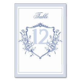 Dusty Blue Elegant  Rozen Crest Bruiloft Kaart