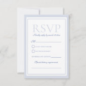 Dusty Blue Elegant  Rozen Crest Bruiloft RSVP Kaartje (Voorkant)
