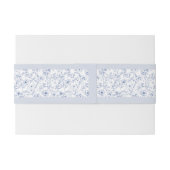 Dusty Blue Elegant  Rozen Crest Bruiloft Uitnodigingen Wikkel (Achterkant Voorbeeld)