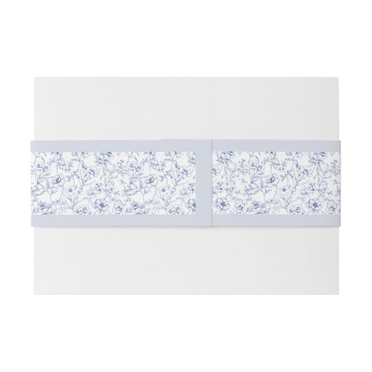 Dusty Blue Elegant  Rozen Crest Bruiloft Uitnodigingen Wikkel (Achterkant Voorbeeld)