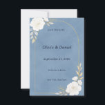 Dusty Blue Elegant Save the Date Card<br><div class="desc">Announce your special day with timeless elegance using this Dusty Blue Save the Date card. Featuring a clean minimalist layout and soft romantic blue tone, this design is perfect for modern, classic, beach, or garden weddings. The refined typography and muted dusty blue background create a sophisticated first impression for your...</div>