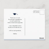 Dusty Blue Elegant Script Afstuderen Hartelijk dan Briefkaart (Achterkant)