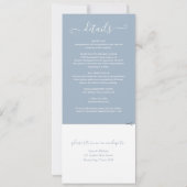 Dusty Blue Elegant Script All-in-One Weddenschap Kaart (Achterkant)