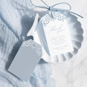 Dusty Blue Elegant Script Bedankt Cadeaulabel