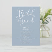 Dusty Blue Elegant Script Bruids Bunch Shower Kaart (Staand voorkant)