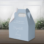 Dusty Blue Elegant Script bruiloft dank u Bedankdoosjes