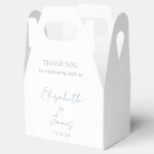 Dusty Blue Elegant Script bruiloft dank u Bedankdoosjes (Geopend)