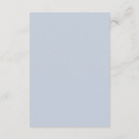 Dusty Blue Elegant Script Minimalistische bruiloft Informatiekaartje (Achterkant)