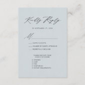 Dusty Blue Elegant Script Minimalistische bruiloft Informatiekaartje (Voorkant)