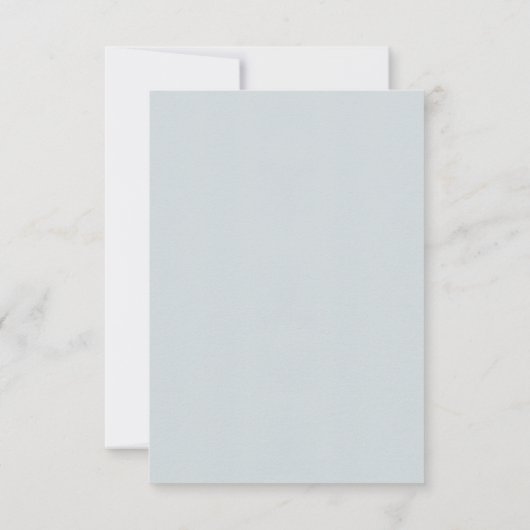 Dusty Blue Elegant Script Minimalistische bruiloft RSVP Kaartje (Achterkant)