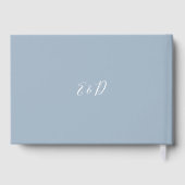 Dusty Blue Elegant Script Wedding Gastenboek (Achterkant)