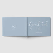 Dusty Blue Elegant Script Wedding Gastenboek (Volledig)