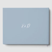 Dusty Blue Elegant Script Wedding Gastenboek (Achterkant)