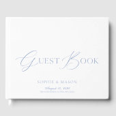 Dusty Blue Elegant Script Wedding Guest Book Gastenboek (Voorkant)