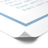 Dusty Blue Elegant Script Wedding Seating Chart Poster (Hoek)