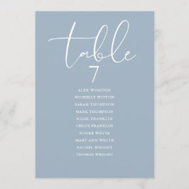 Dusty Blue Elegant Seating Plan Table Number Kaart