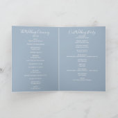 Dusty Blue Elegant Signature Script Weddenschap Programma (Binnen)