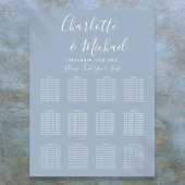 Dusty Blue Elegant Signature Wedding Seding Chart Poster