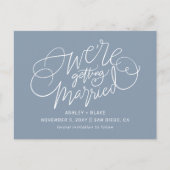 Dusty Blue Elegant Simple Save the Date Aankondigingskaart (Voorkant)