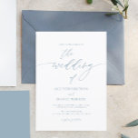Dusty Blue Elegant Simple Wedding Invitations Kaart<br><div class="desc">Dusty Blue Elegant Simple Wedding Invitations</div>
