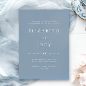 Dusty Blue Elegant Simple Wedding Modern Kaart