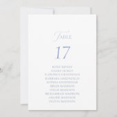 Dusty Blue Elegant Table Seating Card Kaart (Voorkant)