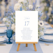 Dusty Blue Elegant Table Seating Card Kaart