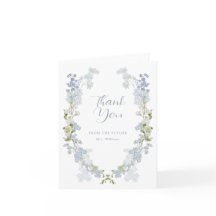 Dusty Blue Elegant Tuin Douche Dank u kaart