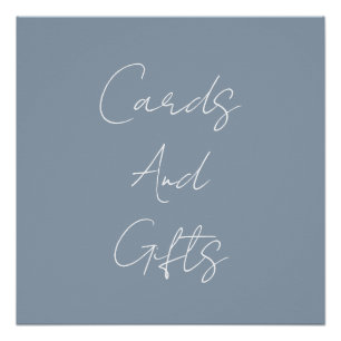 Dusty Blue Elegant Vrijgezellenfeest Bruiloft Clas Perfect Poster