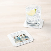 Dusty Blue Elegant Waterverf Coastal Last Toast Kartonnen Onderzetters (Insitu)
