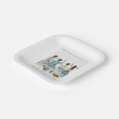 Dusty Blue Elegant Waterverf Coastal Last Toast Papieren Bordje (Gebogen)