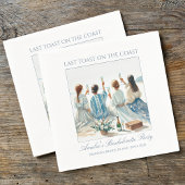 Dusty Blue Elegant Waterverf Coastal Last Toast Servet