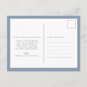 Dusty Blue Elegant Wedding Bedankt Briefkaart (Achterkant)
