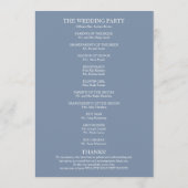 Dusty Blue Elegant Wedding Ceremony Program Programmakaart (Achterkant)