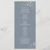 Dusty Blue Elegant Wedding Ceremony Program Programmakaart (Achterkant)
