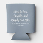 Dusty Blue Elegant Wedding Cheers to Love Blikjeskoeler (Achterkant)