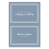 Dusty Blue Elegant Wedding Custom Guest Place Card Kaart (Voorkant)