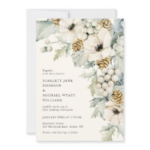Dusty Blue Elegant Wedding Invitation