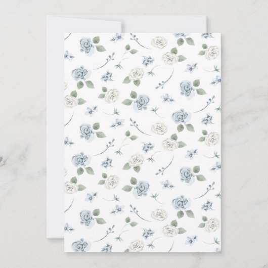 Dusty Blue Elegant Wedding Kaart (Achterkant)